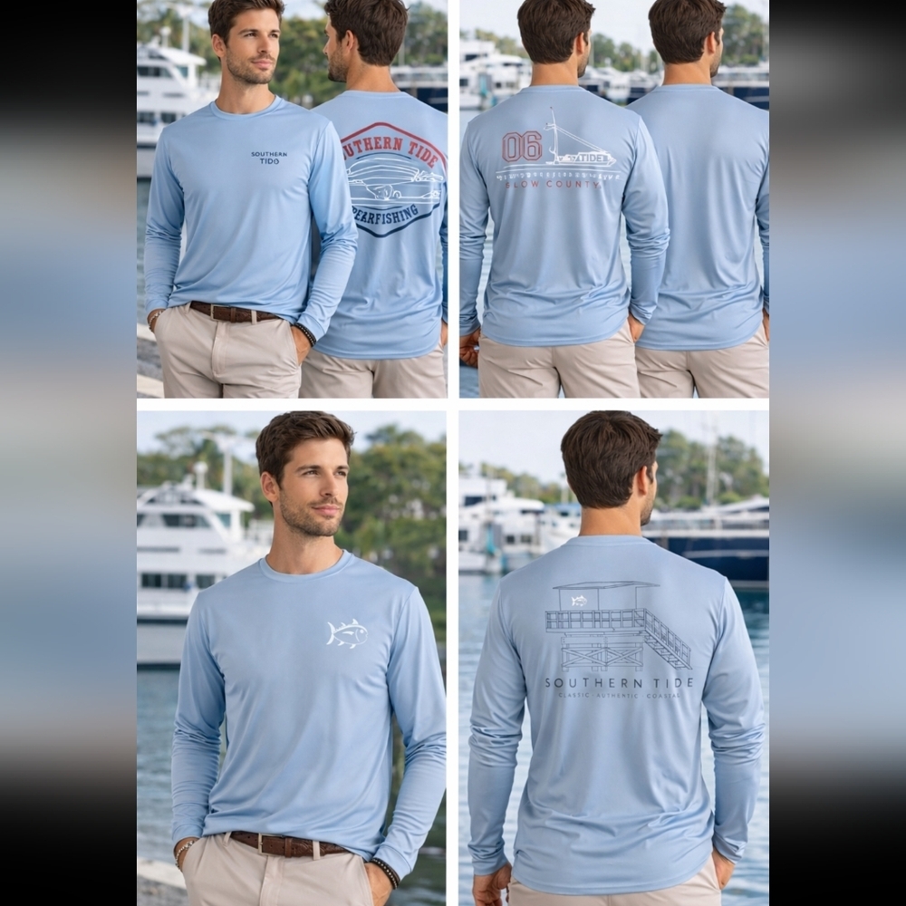 Southern Tide Men's Long Sleeve Performance Shirt Bundle-Set Of 3- NWOT Coastal